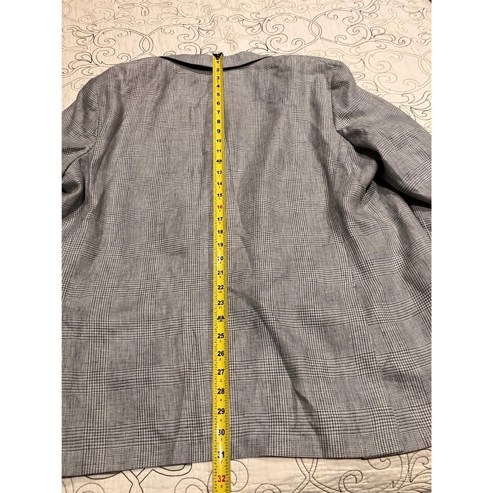 Biltmore Mens 50R Grey Glen‎ Plaid 100% Linen Unstructured Sport Coat Blazer - Picture 12 of 15